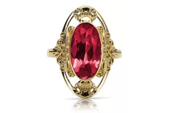 Anneau Bijoux vintage Rubis Or jaune 14 carats vrc014y